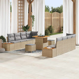 vidaXL Tuinbank Set 11 pcs Zwart Poly Riet en Poedergecoat Staal