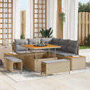 vidaXL Garden Sofa Set 8 pcs Black Poly Rattan and Powder-Coated Steel