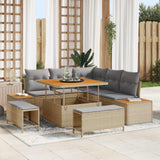 vidaXL Garden Sofa Set 8 pcs Black Poly Rattan and Powder-Coated Steel