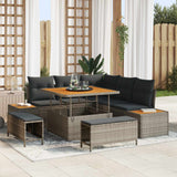 vidaXL Garden Sofa Set 8 pcs Black Poly Rattan and Powder-Coated Steel