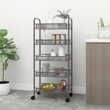 vidaXL Keukentrolley 3-laags 46x26x64 cm ijzer zwart