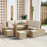 vidaXL Garden Sofa Set 8 pcs Black Poly Rattan and Powder-Coated Steel