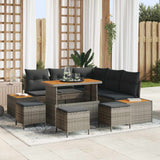vidaXL Garden Sofa Set 8 pcs Black Poly Rattan and Powder-Coated Steel