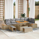 vidaXL Garden Sofa Set 9 pcs Black Poly Rattan and Powder-Coated Steel