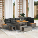 vidaXL Garden Sofa Set 9 pcs Black Poly Rattan and Powder-Coated Steel