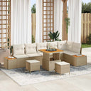 vidaXL Garden Sofa Set 9 pcs Black Poly Rattan and Powder-Coated Steel