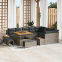 vidaXL Tuinbank Set 12 pcs Zwart Poly Riet en Poedergecoat Staal