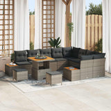vidaXL Tuinbank Set 12 pcs Zwart Poly Riet en Poedergecoat Staal