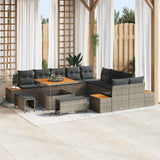 vidaXL Tuinbank Set 13 pcs Zwart Poly Riet en Poedergecoat Staal