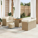 vidaXL Tuinbank Set 8 pcs Zwart Poly riet en gepoedercoat staal
