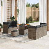 vidaXL Tuinbank Set 8 pcs Zwart Poly riet en gepoedercoat staal