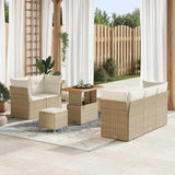 vidaXL Tuinbank Set 8 pcs Zwart Poly riet en gepoedercoat staal