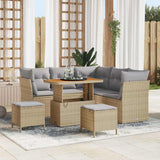 vidaXL Garden Bench Set 8 pcs Black Polyrattan and Powder-Coated Steel