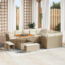 vidaXL Tuinbank Set 12 pcs Zwart Poly rattan en gepoedercoat staal