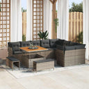vidaXL Tuinbank Set 12 pcs Zwart Poly rattan en gepoedercoat staal