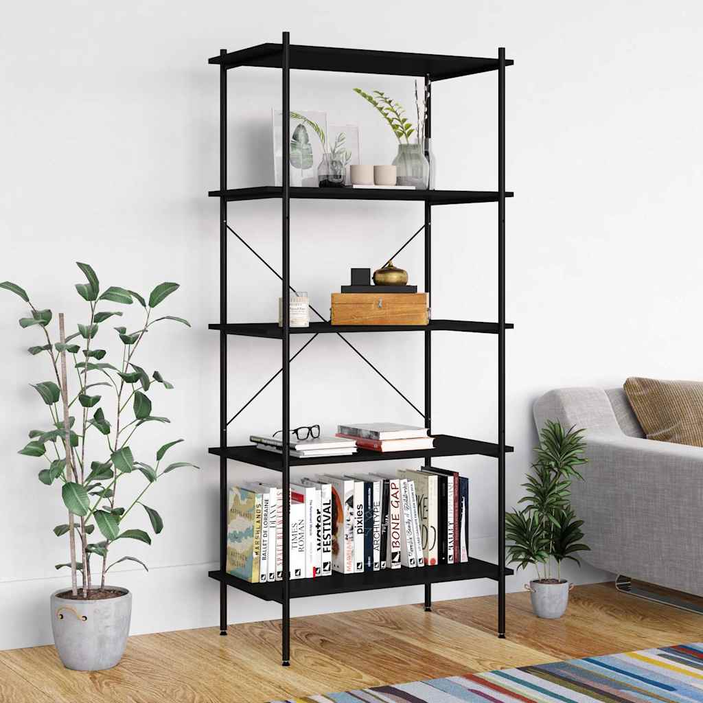 vidaXL Opbergrek 3-laags 80x40x92 cm zwart