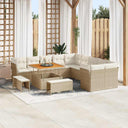 vidaXL Tuinbank Set met kussen 13 pcs Zwart poly rattan