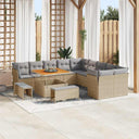 vidaXL Tuinbank Set met kussen 13 pcs Zwart poly rattan
