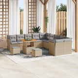 vidaXL Tuinbank Set met kussen 13 pcs Zwart poly rattan