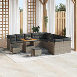 vidaXL Tuinbank Set met kussen 13 pcs Zwart poly rattan