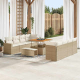 vidaXL Tuinbank Set met kussen 12 pcs Zwart poly rattan