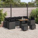vidaXL Tuinbank Set met kussen 13 pcs Zwart poly rattan