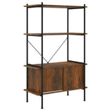 vidaXL Opbergrek 3-laags met kast 80x40x92 cm staal en bewerkt hout