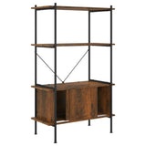 vidaXL Opbergrek 3-laags met kast 80x40x92 cm staal en bewerkt hout