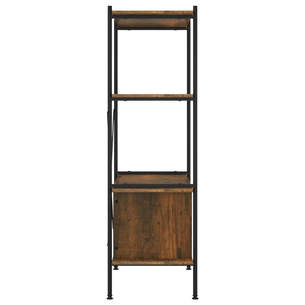 vidaXL Opbergrek 3-laags met kast 80x40x92 cm staal en bewerkt hout