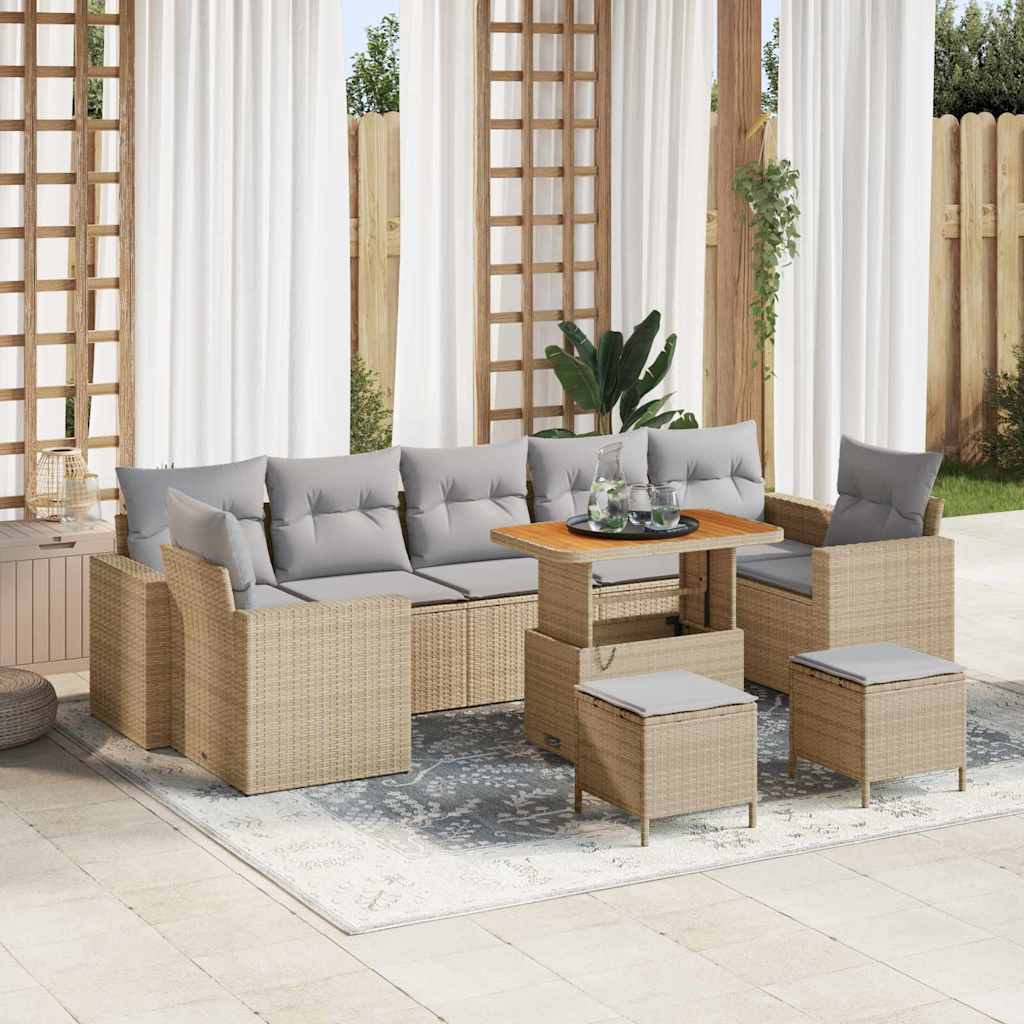 vidaXL Tuinbank Set met kussen 13 pcs Zwart poly rattan