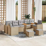 vidaXL Tuinbank Set met kussen 13 pcs Zwart poly rattan