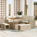 vidaXL Tuinbank Set met kussen 9 pcs Zwart poly rattan
