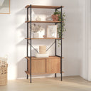 vidaXL Opbergrek 3-laags met kast 80x40x92 cm staal en bewerkt hout