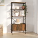 vidaXL Opbergrek 3-laags met kast 80x40x92 cm staal en bewerkt hout
