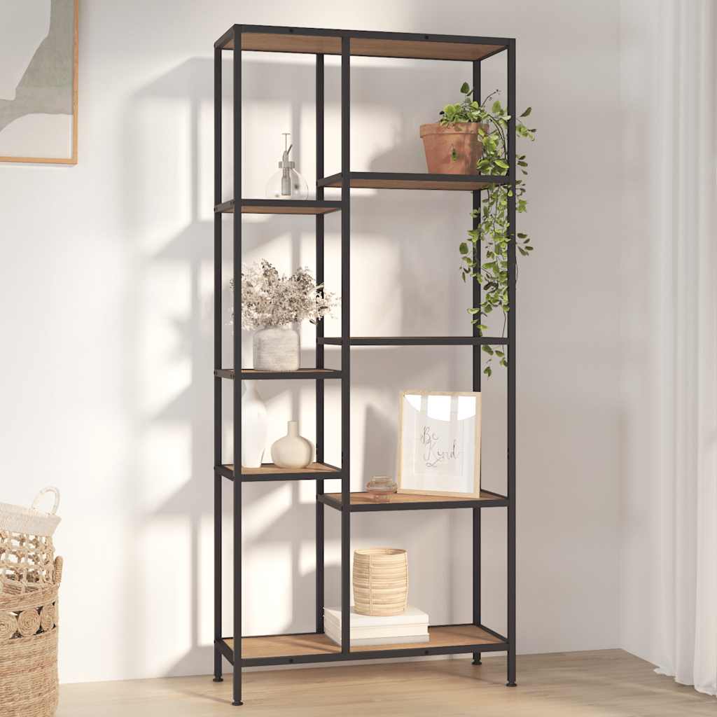 vidaXL Boekenkast 80x30x120 cm staal en bewerkt hout