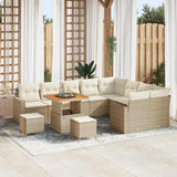 vidaXL Tuinbank Set met kussen 13 pcs Zwart poly rattan