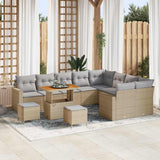 vidaXL Tuinbank Set met kussen 13 pcs Zwart poly rattan