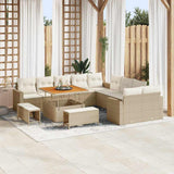 vidaXL Tuinbank Set met kussen 17 pcs Zwart poly rattan