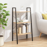 vidaXL Opbergmeubel met 3 lagen 56x35x108 cm lichtbruin en zwart