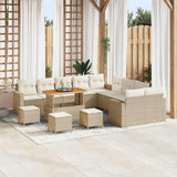 vidaXL Tuinbank Set met kussen 17 pcs Zwart poly rattan