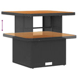 vidaXL Tuinbank Set 10 pcs Zwart Poly rattan en gepoedercoat staal