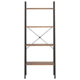 vidaXL Opbergmeubel met 3 lagen 56x35x108 cm lichtbruin en zwart