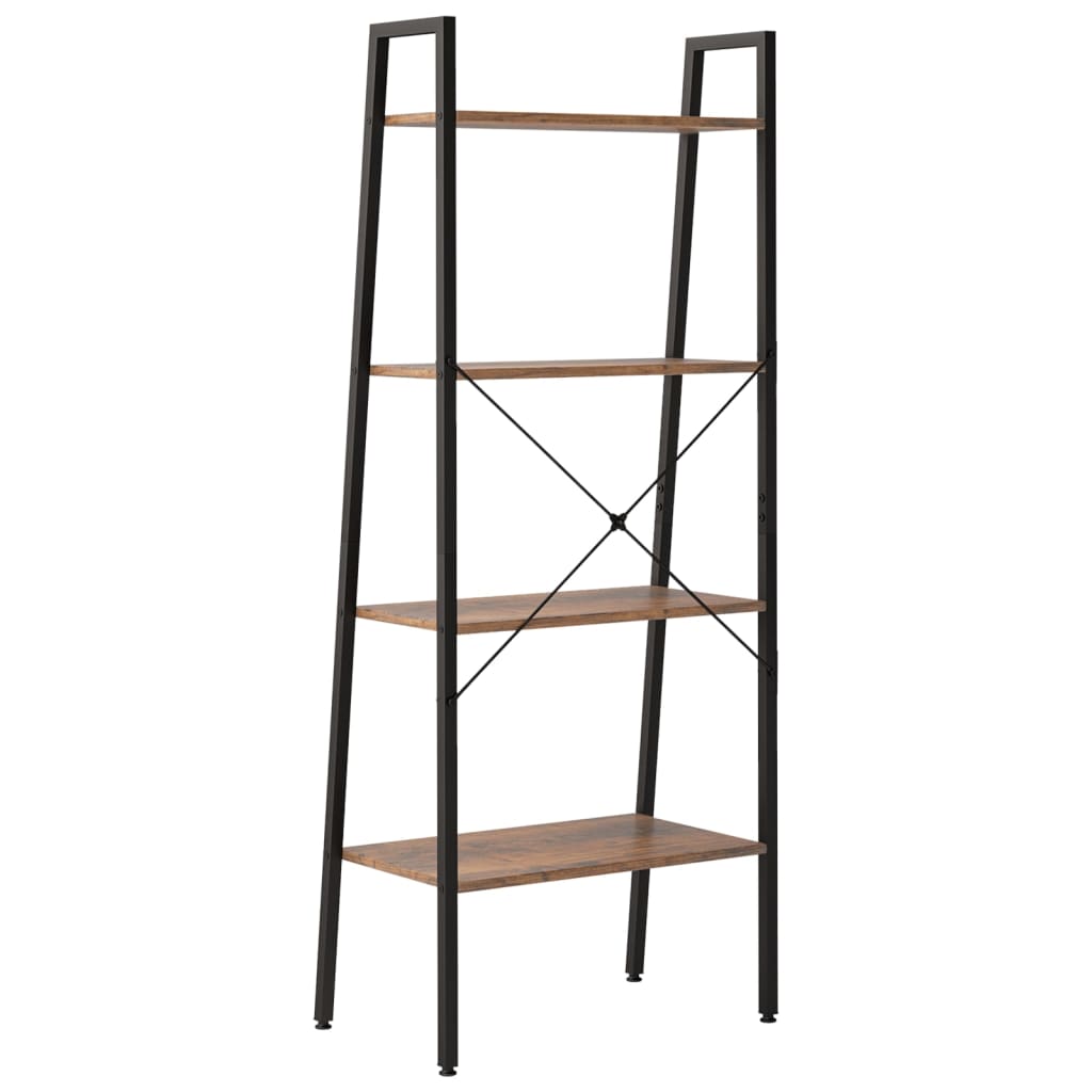 vidaXL Opbergmeubel met 3 lagen 56x35x108 cm lichtbruin en zwart