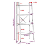 vidaXL Opbergmeubel met 3 lagen 56x35x108 cm lichtbruin en zwart