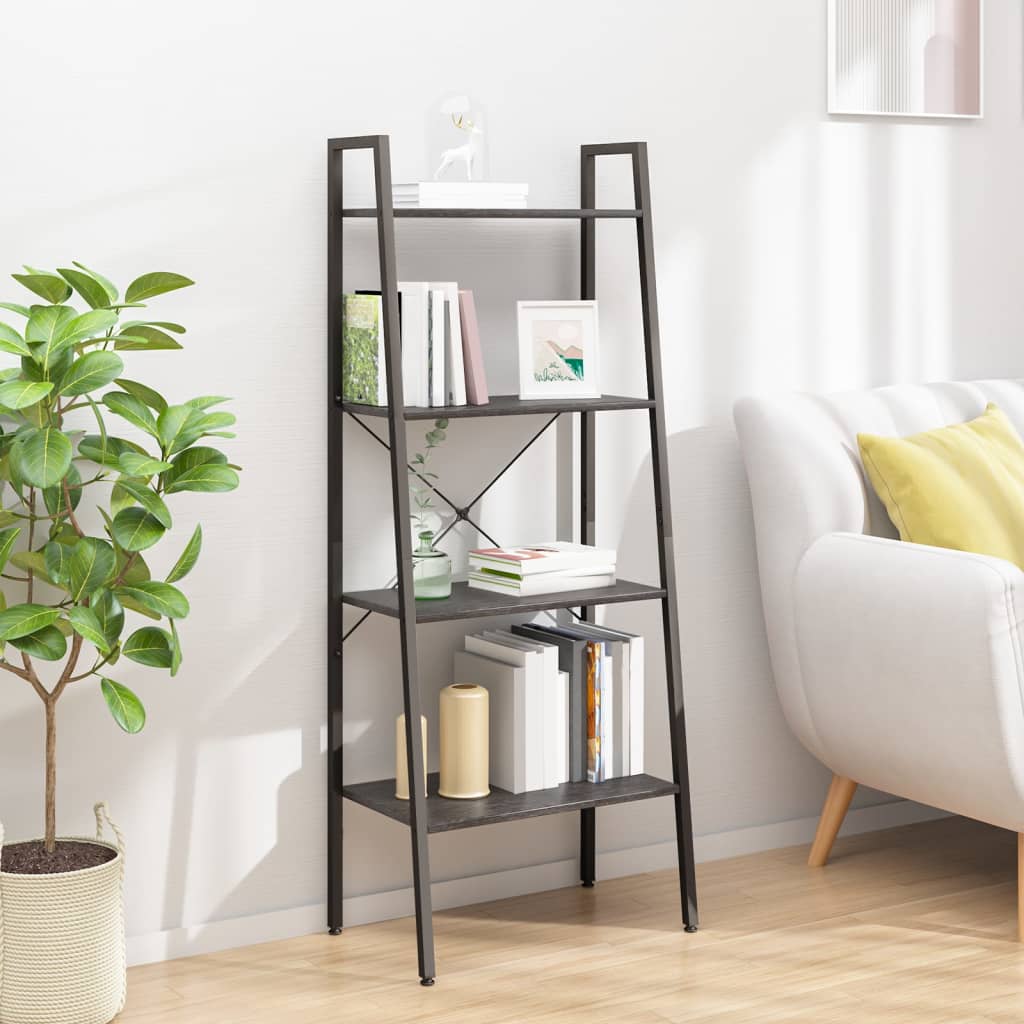 vidaXL Opbergmeubel met 3 lagen 56x35x108 cm lichtbruin en zwart