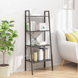 vidaXL Opbergmeubel met 3 lagen 56x35x108 cm lichtbruin en zwart