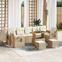 vidaXL Garden Bench Set with Cushion Black Poly Rattan