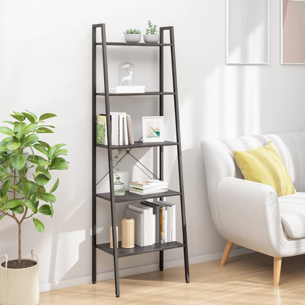 vidaXL Opbergmeubel met 3 lagen 56x35x108 cm lichtbruin en zwart