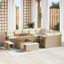 vidaXL Tuinbank Set met kussen 13 pcs Zwart poly rattan
