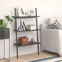 vidaXL Ladderrek met 3 schappen 64x34x116 cm lichtbruin en zwart